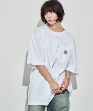 WEGO 【CARHARTT/ユニセックス着用ITEM】CARHARTTワンポイントポケットT(SS) ホワイト