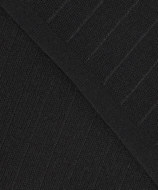 ICB 【洗える】 ストライプパターン ニットトップス ブラック系