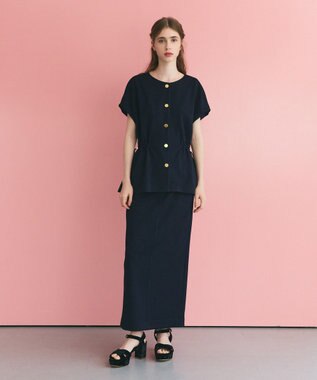 GRACE CONTINENTAL ダブルクロスジャージトップ ネイビー