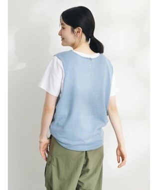 CRAFT STANDARD BOUTIQUE ＳＥＴ　カットプルオーバー＋ニットベスト Sax