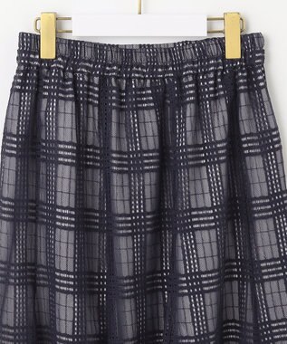 ANY SIS L レーシーチェック スカート ネイビー