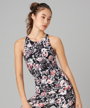 Chacott Chacott BALANCE ホリデーローズブラトップ ブラックプリント