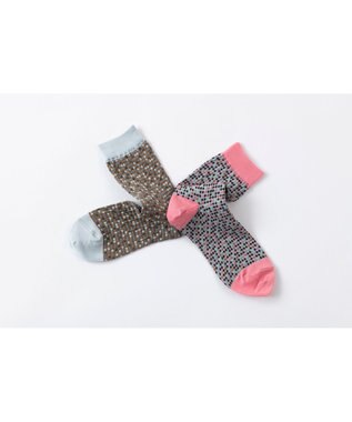 TRICOTE ピクセルドットソックス 31L.BLUE