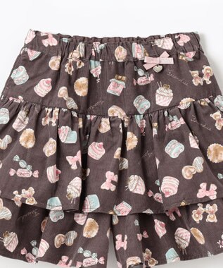 ANY KIDS スイーツ プリント キュロット ブラウン系
