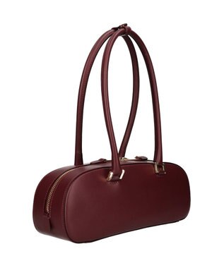 INTER-CHAUSSURES 【CHRISTIAN VILLA】レザーワイドスモールショルダーバッグ ボルドー