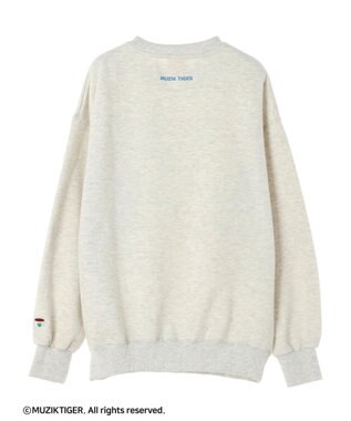 Green Parks ムジークタイガー／裏起毛プリントプルオーバー Oatmeal