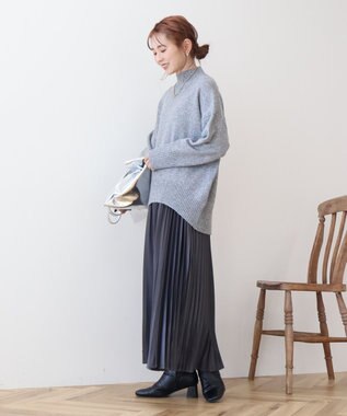 AMERICAN HOLIC モックネックコクーンニットプルオーバー Gray Mixture