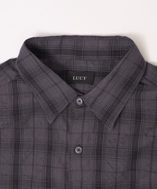 WEGO クリンクルチェックシャツ（LS） ブラックチェック1