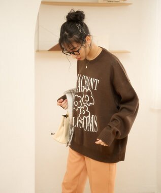 WEGO 【新色追加/ユニセックス着用ITEM/SMLサイズ展開】ジャガードグラフィックプルオーバー（LS） 柄6