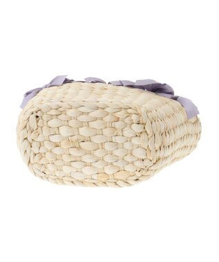 Maison de FLEUR EC限定パールハンドルリボンカゴバッグ Grayish Blue