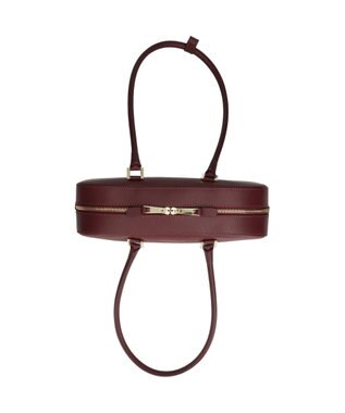 INTER-CHAUSSURES 【CHRISTIAN VILLA】レザーワイドスモールショルダーバッグ ボルドー