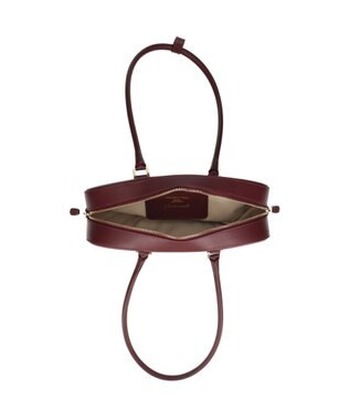 INTER-CHAUSSURES 【CHRISTIAN VILLA】レザーワイドスモールショルダーバッグ ボルドー