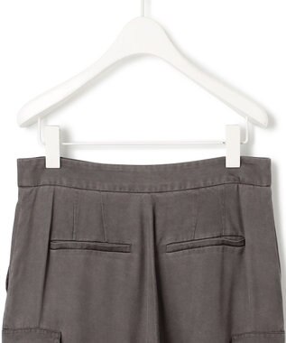 ICB L 【洗える】 キュプラピグメントクロス カーゴパンツ チャコール系