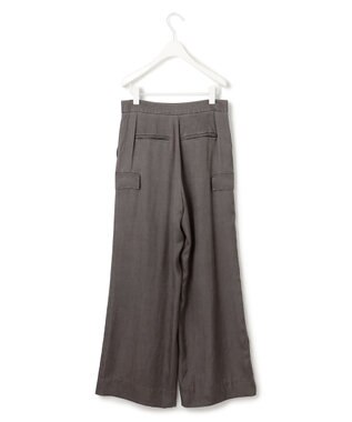 ICB L 【洗える】 キュプラピグメントクロス カーゴパンツ チャコール系