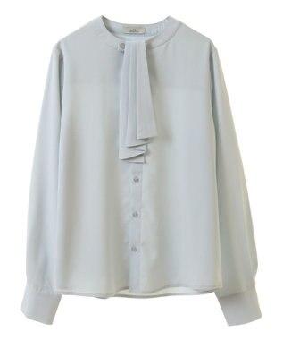 earth music&ecology 2WAYボウタイブラウス サックスブルー