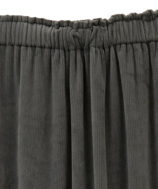 Green Parks ぽかぽか裏起毛ベロアＩラインスカート Charcoal Gray