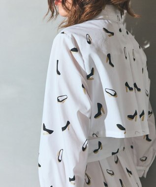 GRACE CONTINENTAL ヒールプリントシャツドレス ホワイト