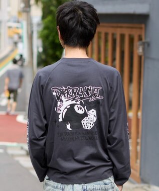 WEGO 【ユニセックス着用ITEM/MLサイズ展開】スリーブロゴグラフィックラグランT（LS） スミクロ