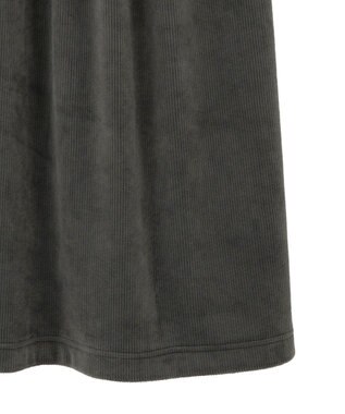Green Parks ぽかぽか裏起毛ベロアＩラインスカート Charcoal Gray