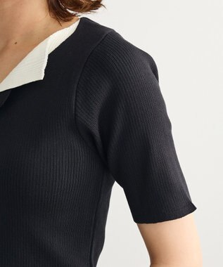 Green Parks ・Ｐｅｔｉｔ　Ｆｌｅｕｒ　バイカラーレイヤードニット Black