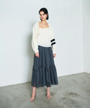 GRACE CONTINENTAL 畦ショートニットカーディガン ホワイト