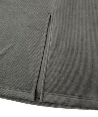 Green Parks ぽかぽか裏起毛ベロアＩラインスカート Charcoal Gray