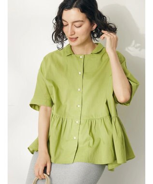 CRAFT STANDARD BOUTIQUE ペプラムブラウス Lime Green