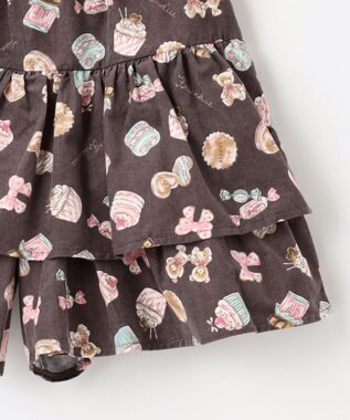 ANY KIDS スイーツ プリント キュロット ブラウン系