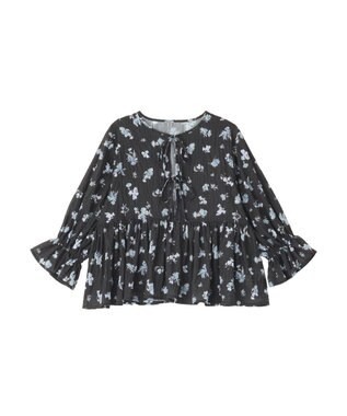 earth music&ecology アソートラッフルブラウス Black