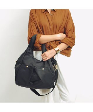 UNBILLION cachecache ナイロンマルチポケット2wayトート ブラック