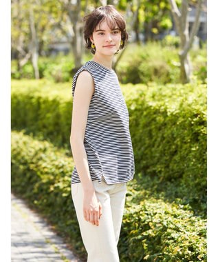 AMERICAN HOLIC ショルダータックノースリーブプルオーバー Border Navy