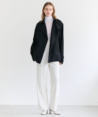 BEIGE， VESZELYITE / ラップショートトレンチコート Black