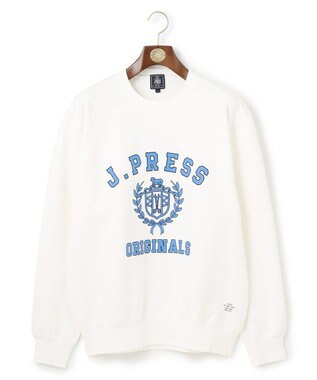 J.PRESS MEN 【J.PRESS ORIGINALS】【UNISEX】Supima Recycle Cotton CREST Logo Sweat ホワイト系