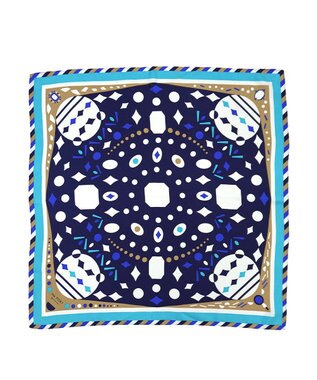 Marca ＜秋の新柄！＞GEM【the PORT by marca】小判 シルクツイル スカーフ TURQUOISE