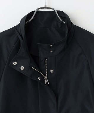 #Newans 【セレモニーにも】ラウンドフリルタフタブルゾン ネイビー