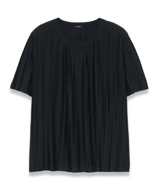 JOSEPH 【洗える】プリーテッドジャージー　ラウンドネックTシャツ Black