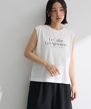 Green Parks ノースリーブフェミニンロゴプルオーバー Off White