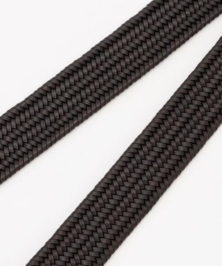 JOSEPH ABBOUD 【キングサイズ・イタリア素材・ストレッチ・日本製】レザーメランジストレッチベルト ダークブラウン系