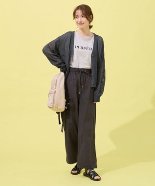 ANY メッシュカーディガン チャコール