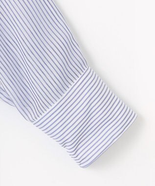 ANY シアーストライプシャツ オフ×ブルー