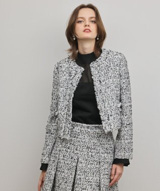 GRACE CONTINENTAL ミックスツイードジャケット ブラック