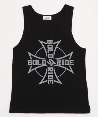 WEGO グラフィックリブタンクトップ ブラック