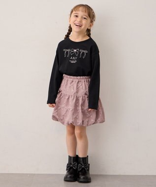 ANY KIDS リボン バルーンスカート ピンク