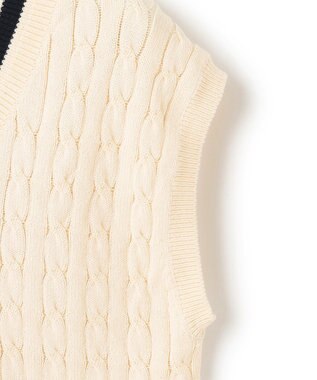 J.PRESS YORK STREET 【UNISEX】テープヤーンチルデン ニットベスト アイボリー系