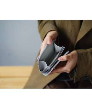 MIYABIYA La quoh with kirakaracho　角つなぎ ソフトレザー L字ミニウォレット 月白（グレージュ）