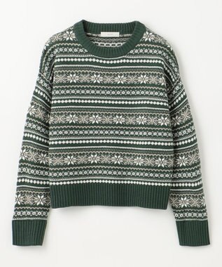 ANY 【洗濯機可能】ソフトアクリルスノージャガードニット グリーン