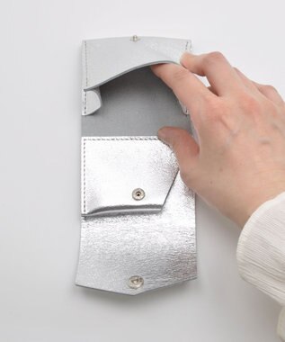 blancle メタリックレザー 三つ折りウォレット SILVER