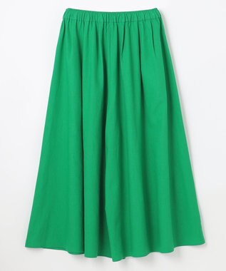 ANY 【ウエストゴム/接触冷感/UVケア】清涼リネンスカーチョ グリーン