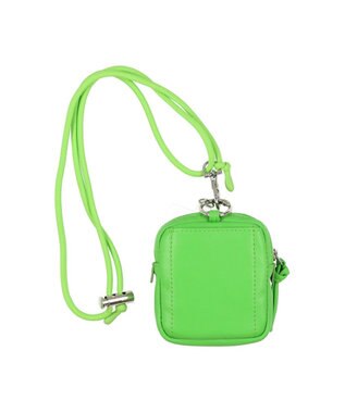 UNBILLION ペルケ perche / 蛍光レザーストラップ付き・チャームポーチショルダー グリーン
