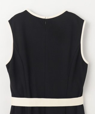 GRACE CONTINENTAL 配色ポンチフレアワンピース ブラック